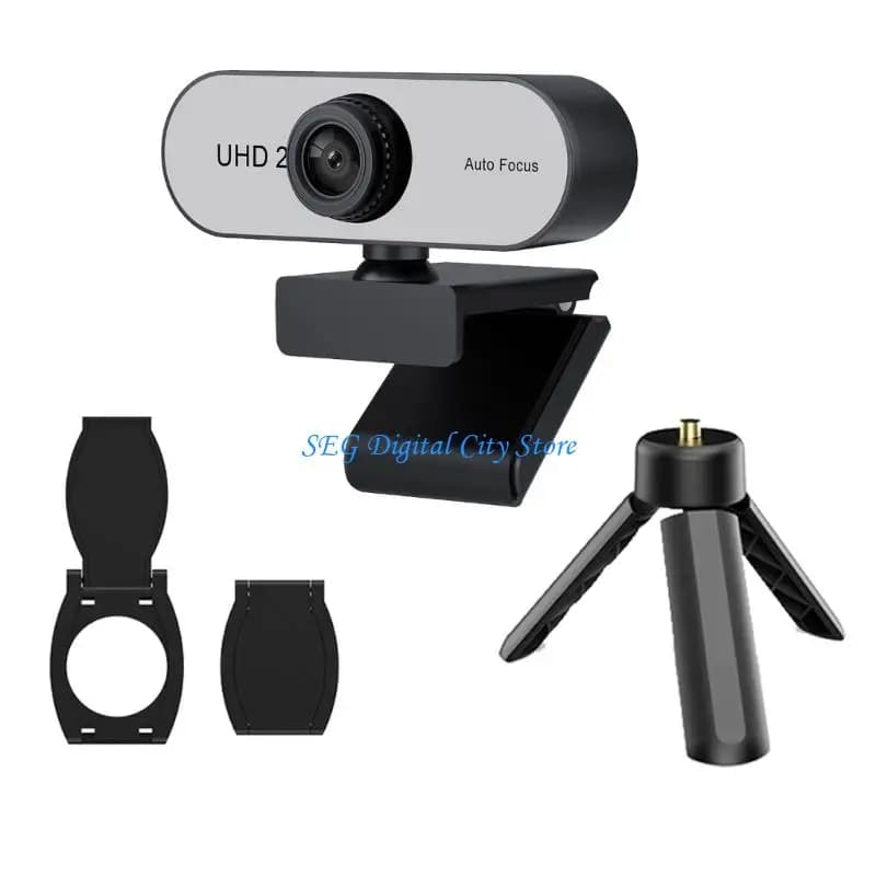 U75B Clear Imaging Webcam con messa a fuoco automatica Treppiedi argento e copriobiettivo per lo streaming
