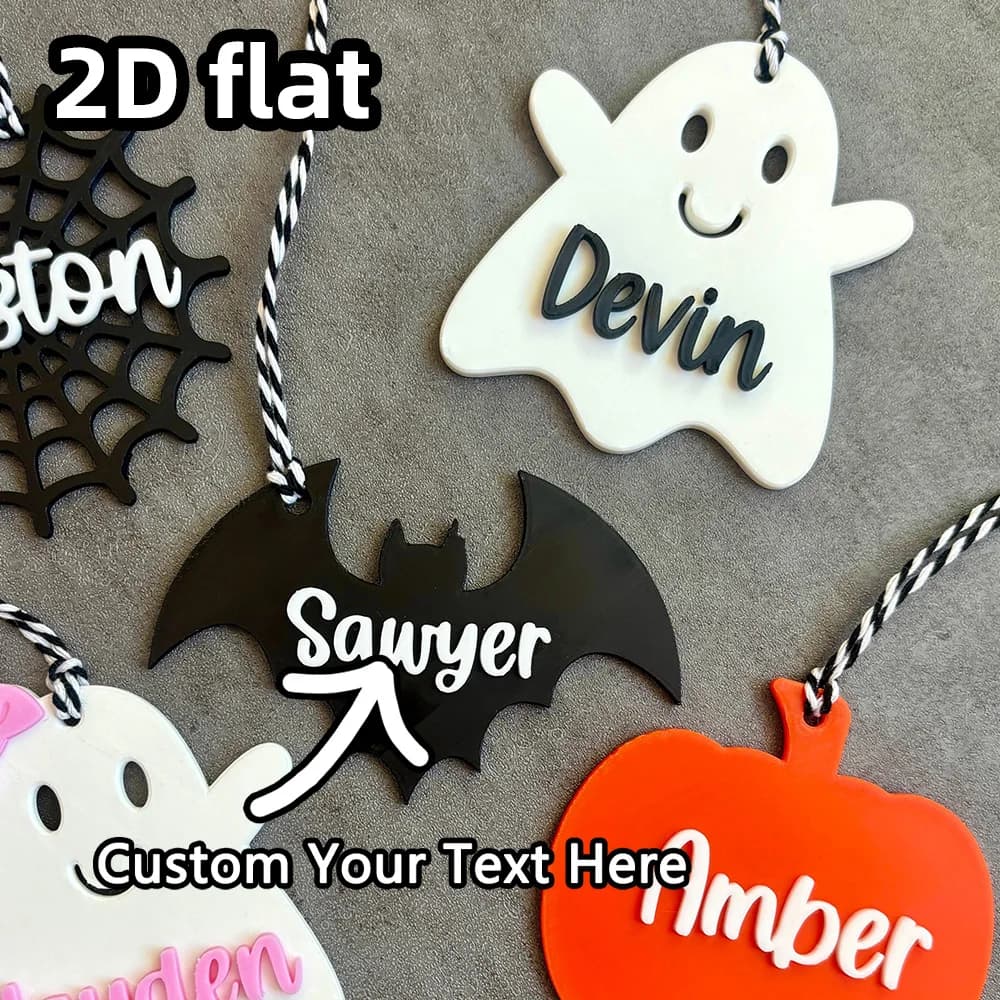 Custom Hanging Decoration for Halloween, 1 Piece, Laser Engraved Custom Gifts with Ghost Web for Party