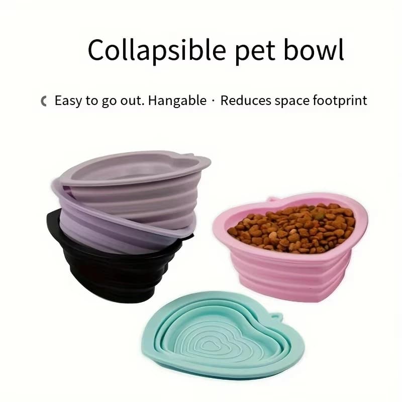 Ciotola Pieghevole in Silicone per Animali Domestici, Adatta per Cani e Gatti - Ciotola Portatile e Richiudibile per Cibo e Acqua da Viaggio