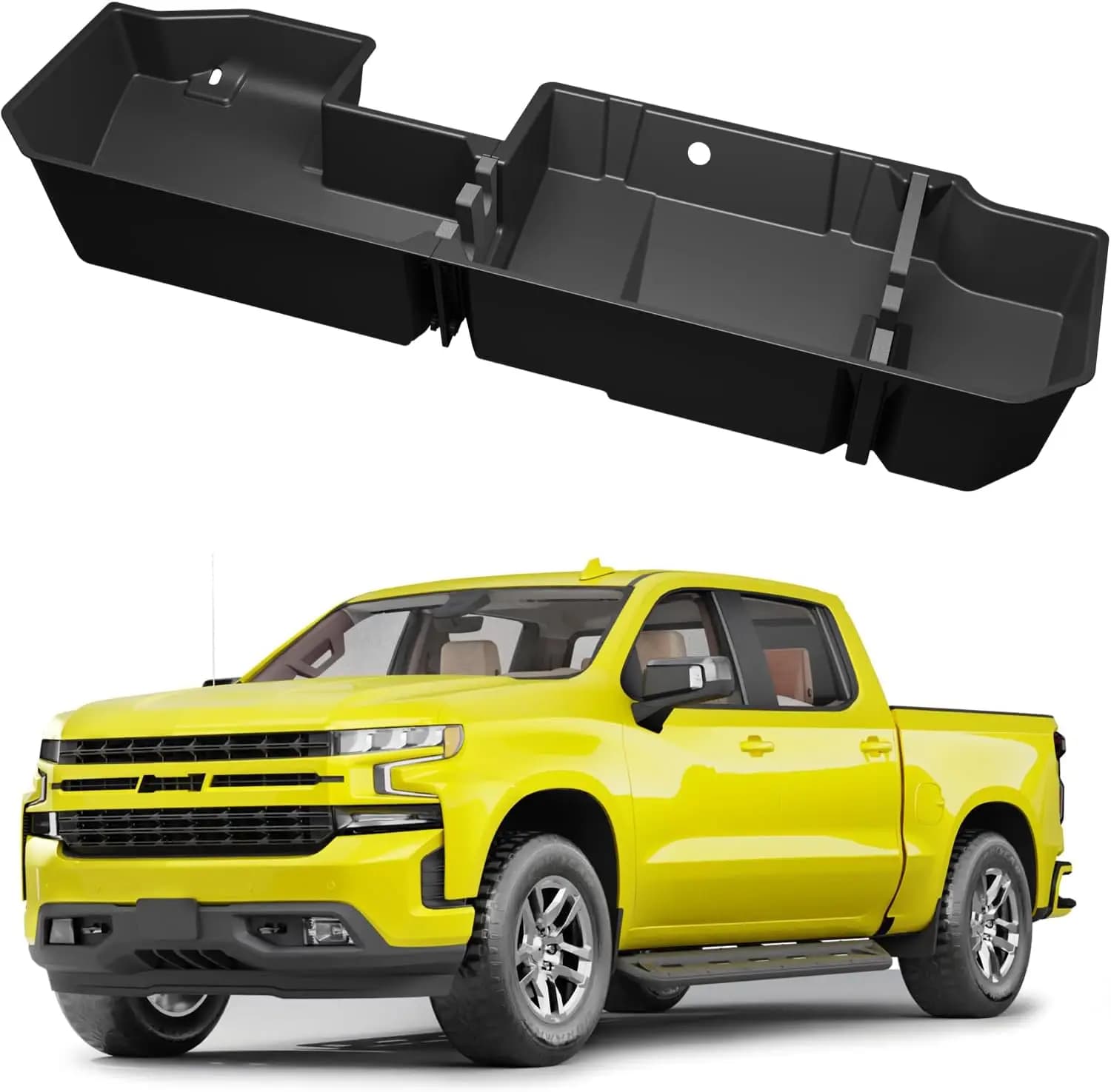 Storage boxes under the seat for Chevy Silverado/GMC Sierra 2019-2026, compatible with 2500HD/3500HD models