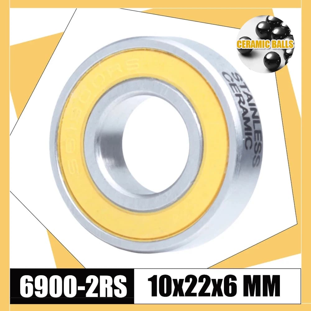 6900-2RS Acciaio Cuscinetto 10*22*6mm (1 pz) ABEC-3 6900 RS Bicicletta Mozzo Anteriore Posteriore Mozzi Ruota 10 22 6 Cuscinetti A Sfere In Ceramica