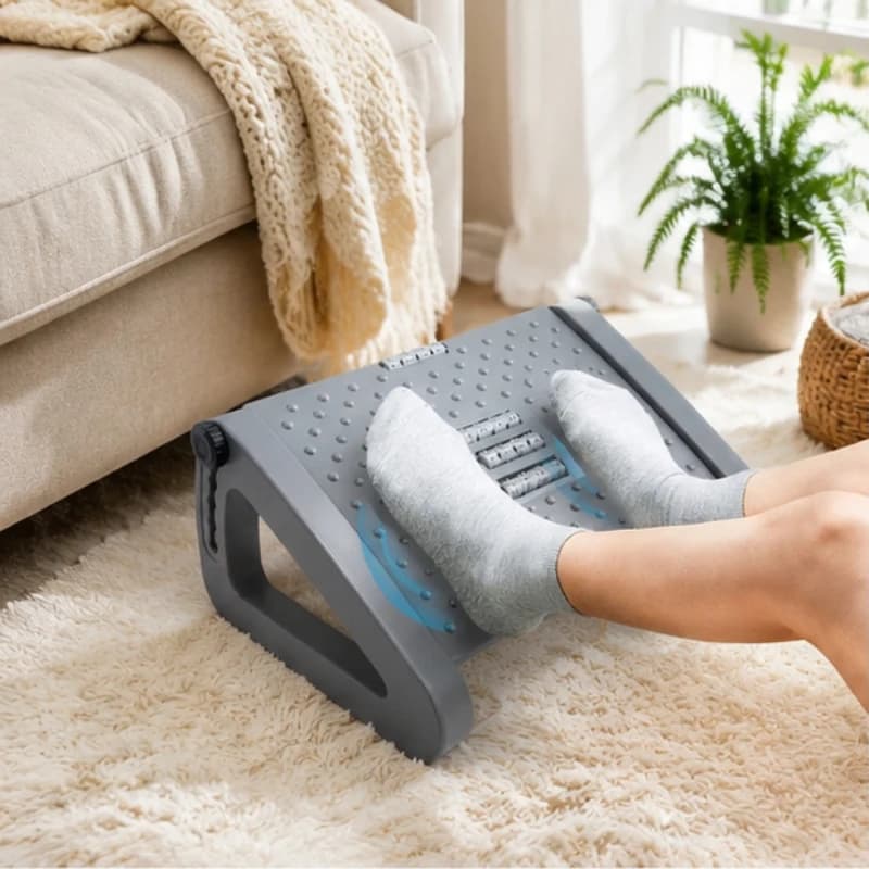 Poggiapiedi Ergonomico da Scrivania, Sgabello Regolabile Portatile per Casa e Ufficio, Supporto Confortevole per Lavoro da Scrivania