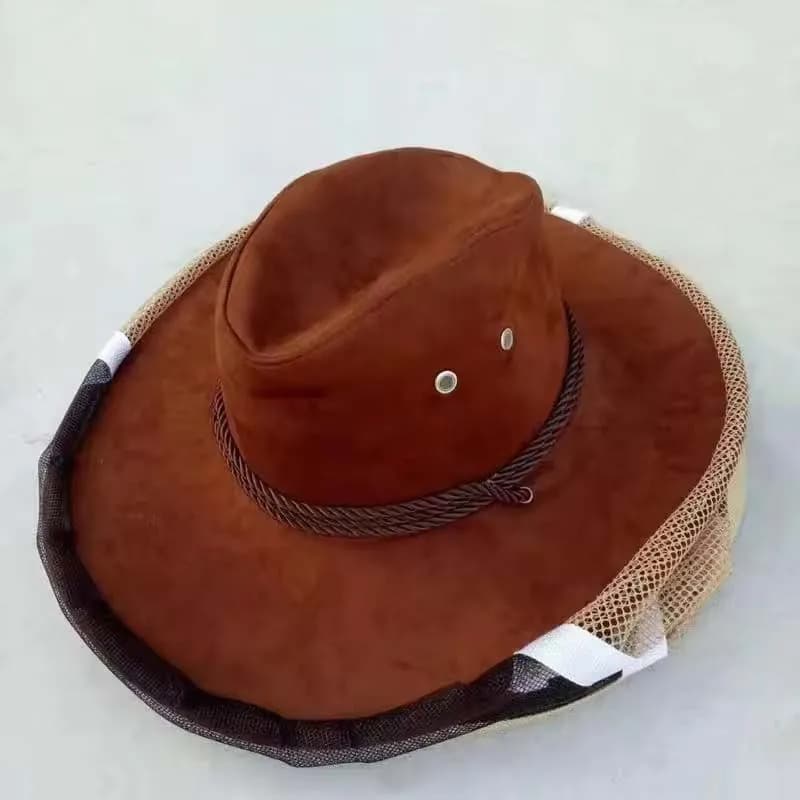 Cappello da cowboy per apicoltura Cappello protettivo per apicoltura Apicoltore Fly Insetti Net Cowboy Design confortevole Cappello anti-ape