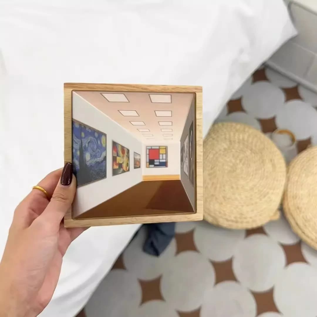 Lampade da Parete in Legno con Visione 3D a Occhio Nudo, Luci Notturne Ambientali per Soggiorno, Giocattoli Divertenti e Regali con Figure d'Azione
