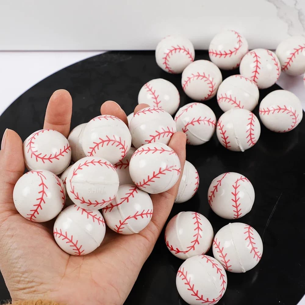 10Pcs 29mm Baseball Bouncy Ball Football Sports giocattoli all'aperto per bambini bomboniere per feste di compleanno Halloween Pinata Fillers Goody Bag
