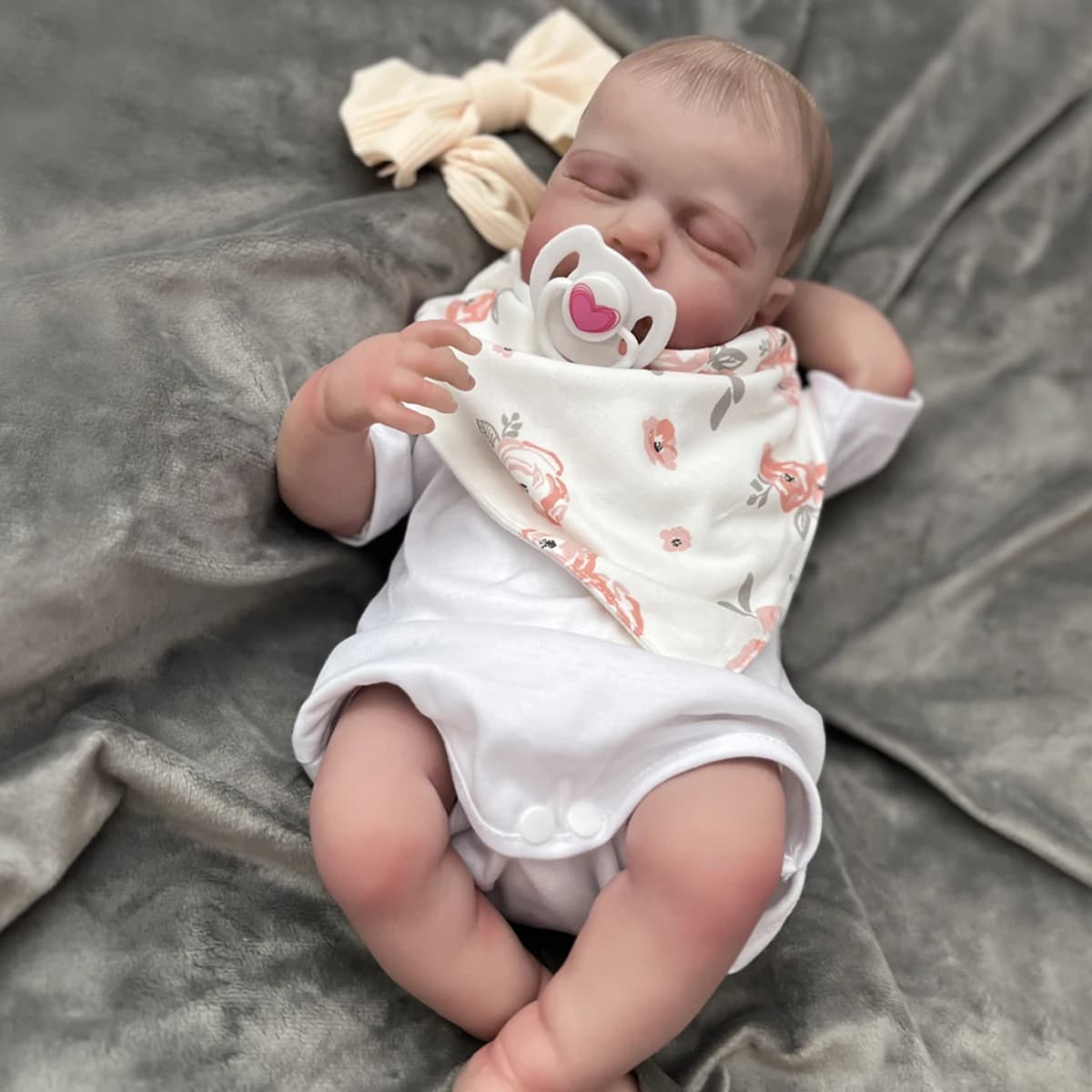 17 Inch Full Body Silicone Vinyl Baby Reborn Doll Princess Hand-Painted Detailed Rooted Hair Collectible Life-Size Toy for Ages