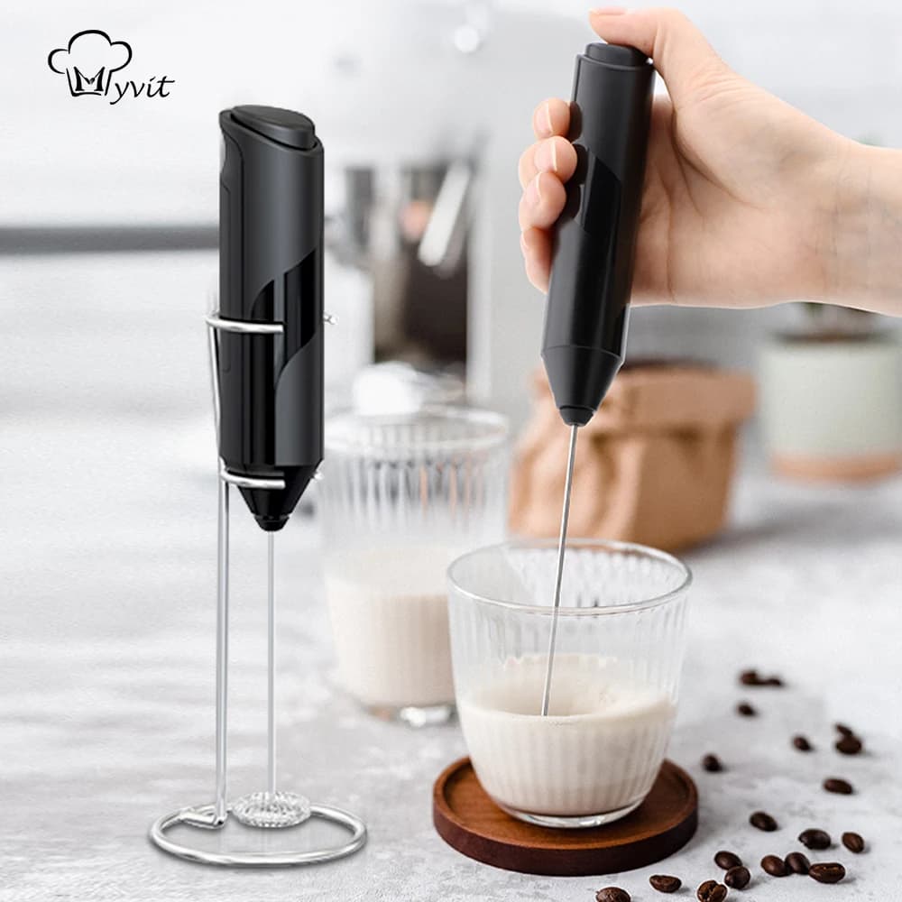Electric Milk Frother Foam Maker Mixer for Coffee Electric Portable Whisk Drink Mixer Mini Foam Maker Frothing Battery Powered