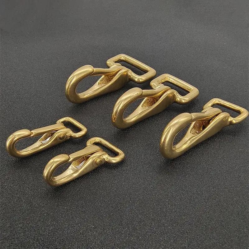 Moschettone a scatto in ottone per cinghie di borse, finimenti per cavalli, imbracature, guinzagli per cani e accessori per portachiavi