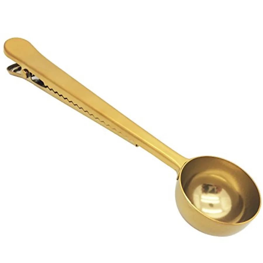Coffee Scoop, Stainless Steel Golden Multi Function Coffee Measuring Spoon Great Measuring Coffee, Tea Protein Powder, Instant