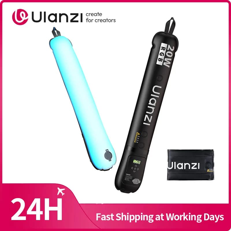 Ulanzi UA20C Luce Tubolare Magnetica RGB 20W 1800-10000K, Luce Tubolare RGB Portatile per Streaming Live e Fotografia