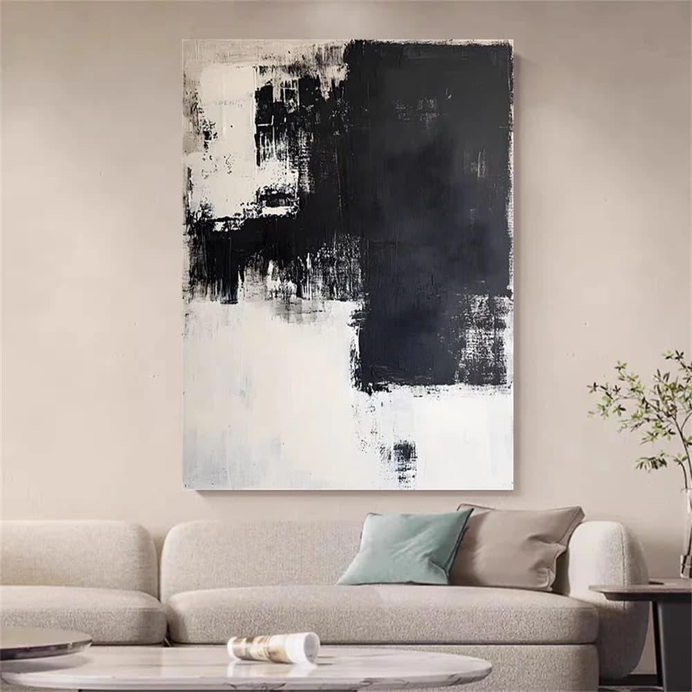 handmade Knife Paint Blue Rough Texture Abstract Oil Painting On Canvas Nordic Modern Wall Art Living Room Home Decor Artwork