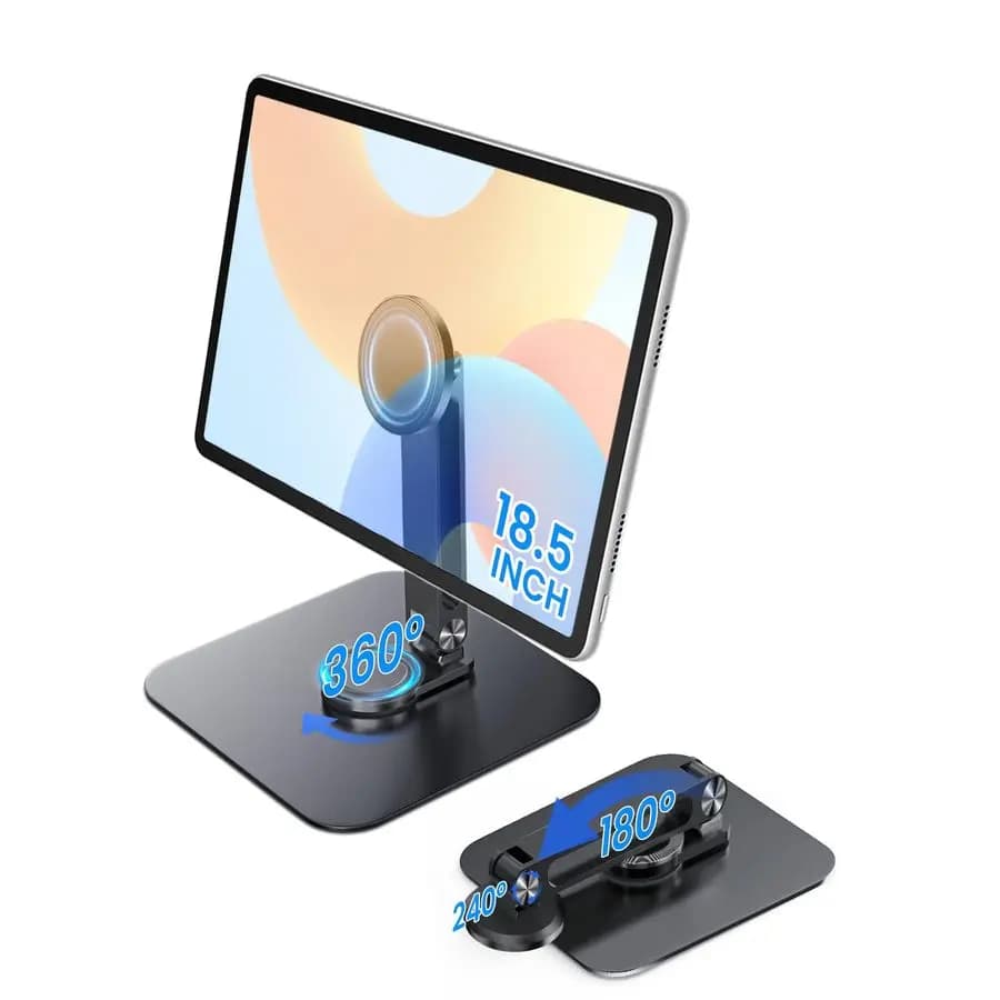 Portable Magnetic Support for iPhone and Tablet Monitor, Quick Hook, Foldable, for 10.1, 10.5, 11, 11.6, 12, 12.5, 15.6, 17, 17.3, 18, 18.5 Inches