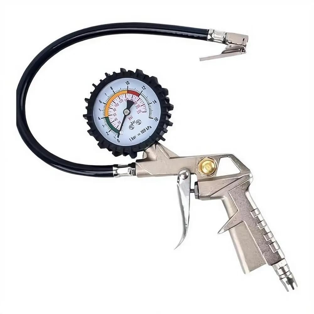 Multifunctional 0-16Bar/0-220Psi Tire Air Pressure Monitoring Gauge Tester Air Compressor Dial Meter Inflator Pump Repair Tool