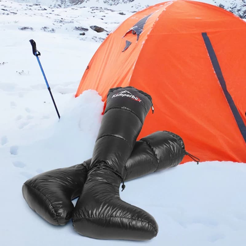 Winter socks for hot boots, soft, windproof, long, with adjustable drawstring, for camping tent