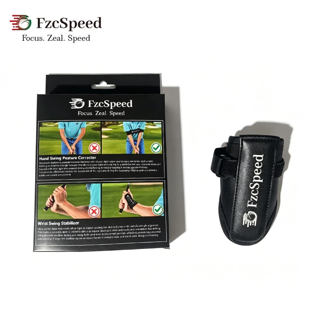 FzcSpeed Golf Wrist Brace & Arm Band Training Aid Kit - Adjustable Golf Wrist Training Aid to Fix Slices, Hooks & Chicken Wing