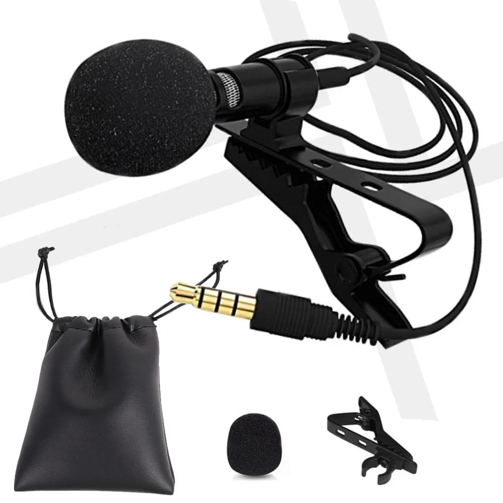 Microphone Mini for PC / Telephone / Camera, Microphone External Portable Lavalier for iPhone, Laptop, 1.5m