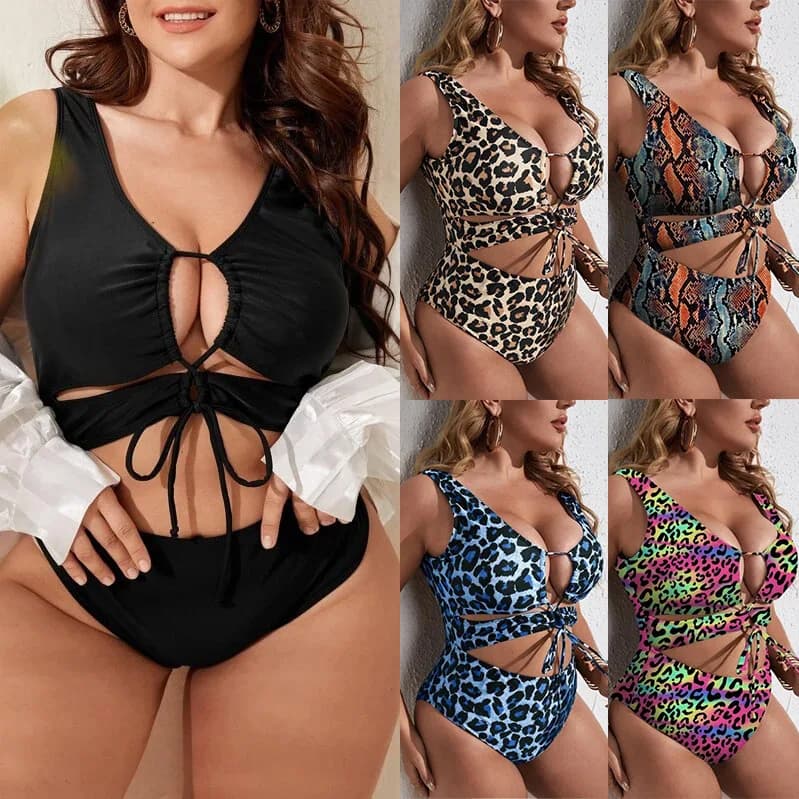 2026 New Women's Lady Leopard Print Bikini Swimsuit Plus Size Fashion Swimwear Shiny 2026 Party Summer Elegantes Casual Y2K