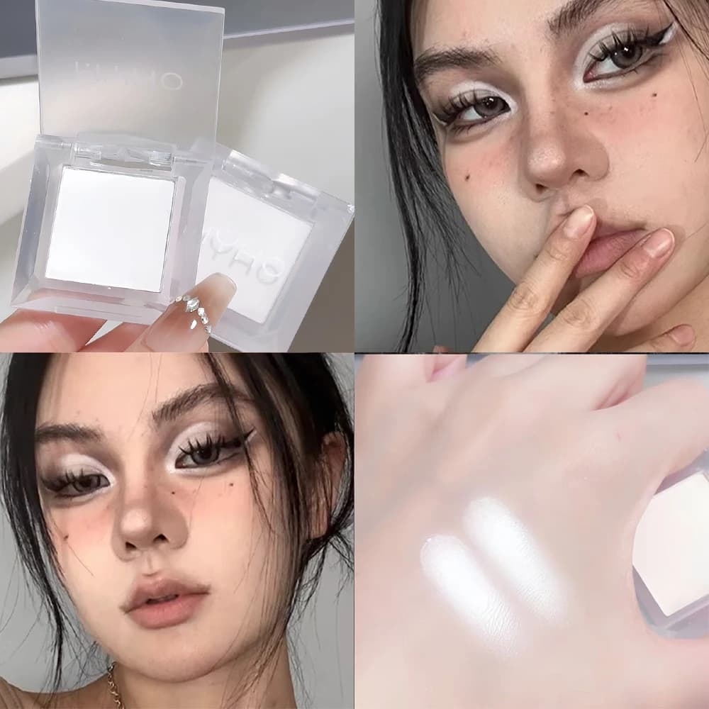 3/1 pezzi ombretto monocromatico bianco opaco primer trucco duraturo liscio facile da indossare illumina naturalmente palette di ombretti baco da seta