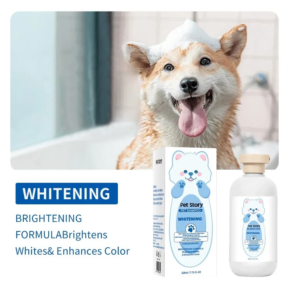 Shampoo sbiancante premium per toelettatura animali domestici da 1 pezzo - Shampoo da bagno universale per cani e gatti con fragranza duratura e formula pulita
