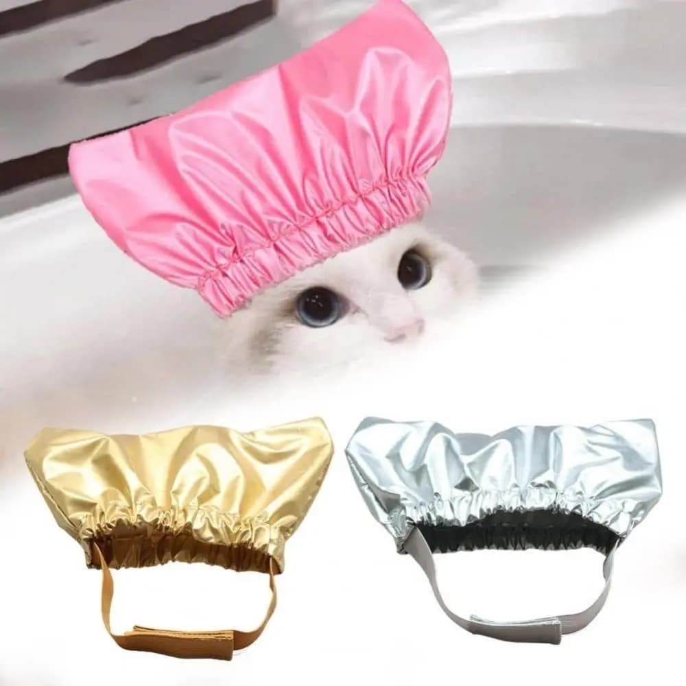 Waterproof Headphone for Home Animal Bathroom, Reusable, Adjustable with Elastic, PU Cat Shower Head, Elastic Copricapo, Dog Cover, for Washing Cats