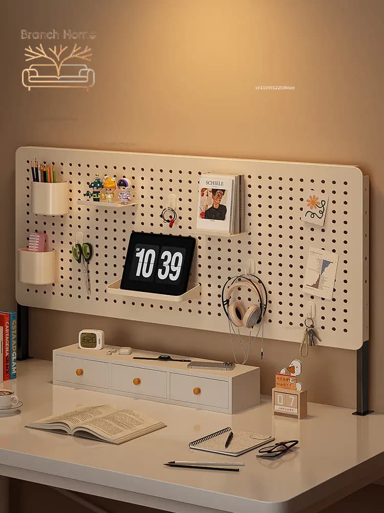 Desktop bookshelves, hanging board storage racks, vertical DIY iron storage racks for homes, student computer desk organizers