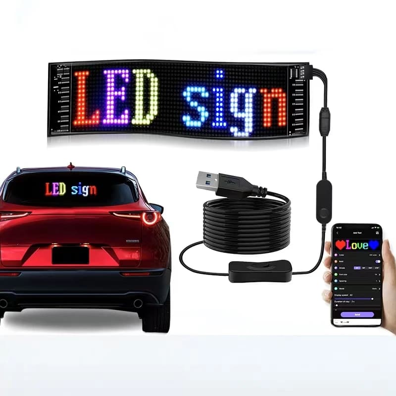Camion di controllo APP Devil Eye Pannello pixel a matrice LED Graffiti Scorrimento testo Pannello di illuminazione pieghevole morbido Display per decorazioni per parabrezza