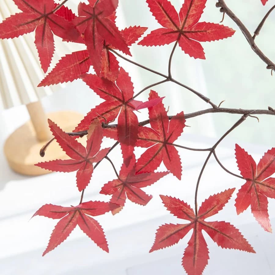 Artificial Autumn Plant Maple Leaf Wedding Party Bridal Bouquet Windowsill Home Dining Table Vase Garden Holiday DIY Decorations