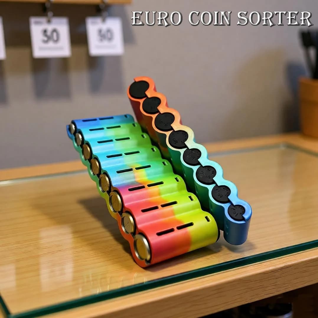 New Container Portable Coins for 6/8 Euro Coins, Dispenser and Organizer for Camerieri, Casse, Drivers, Home, Shop, Safe