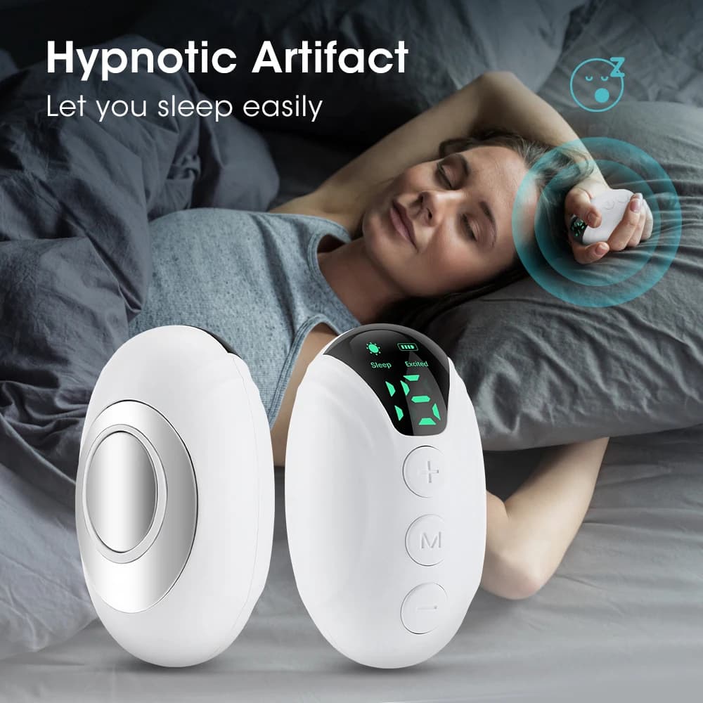 Dispositivo Digitale Portatile per Aiuto al Sonno con Microcorrente, Strumento di Ipnosi per Ansia Notturna, Sollievo dalla Pressione, Calma i Nervi e Favorisce il Sonno