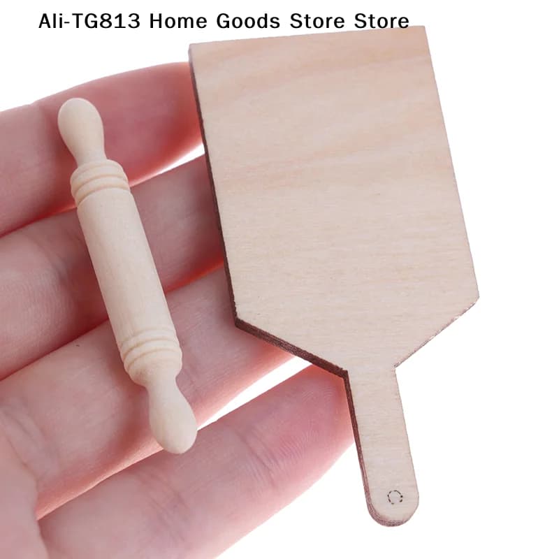 [TG813] Set di Accessori per Casa delle Bambole in Miniatura 1:12: Tagliere e Mattarello da Cucina, Giocattoli