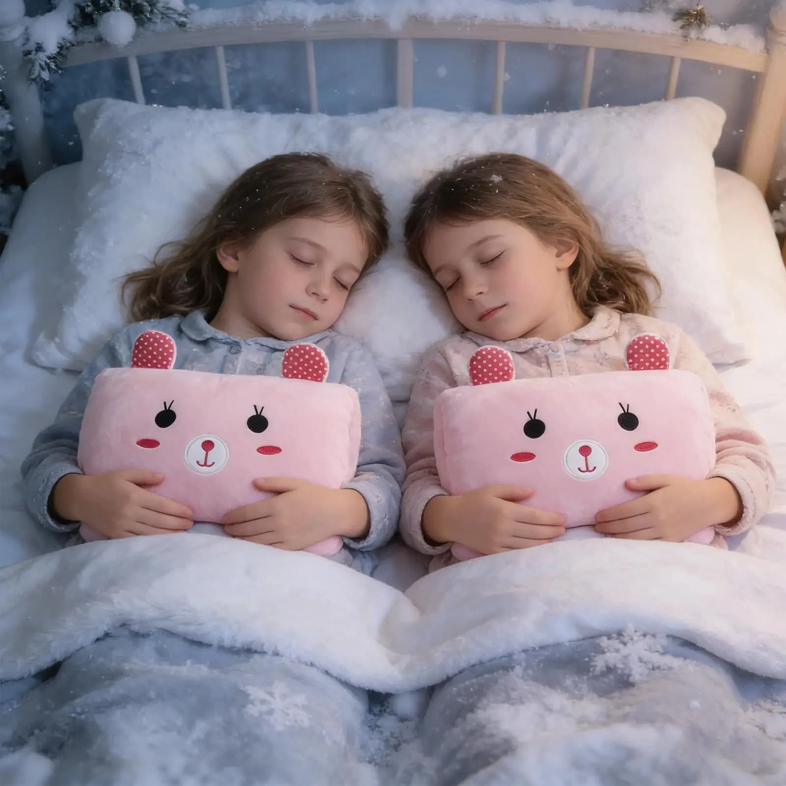 Cuscino scaldamani a forma di coniglietto, cuscino da tiro per bambini, in aula, viaggi, pisolino, scuola invernale, casa, tempo freddo