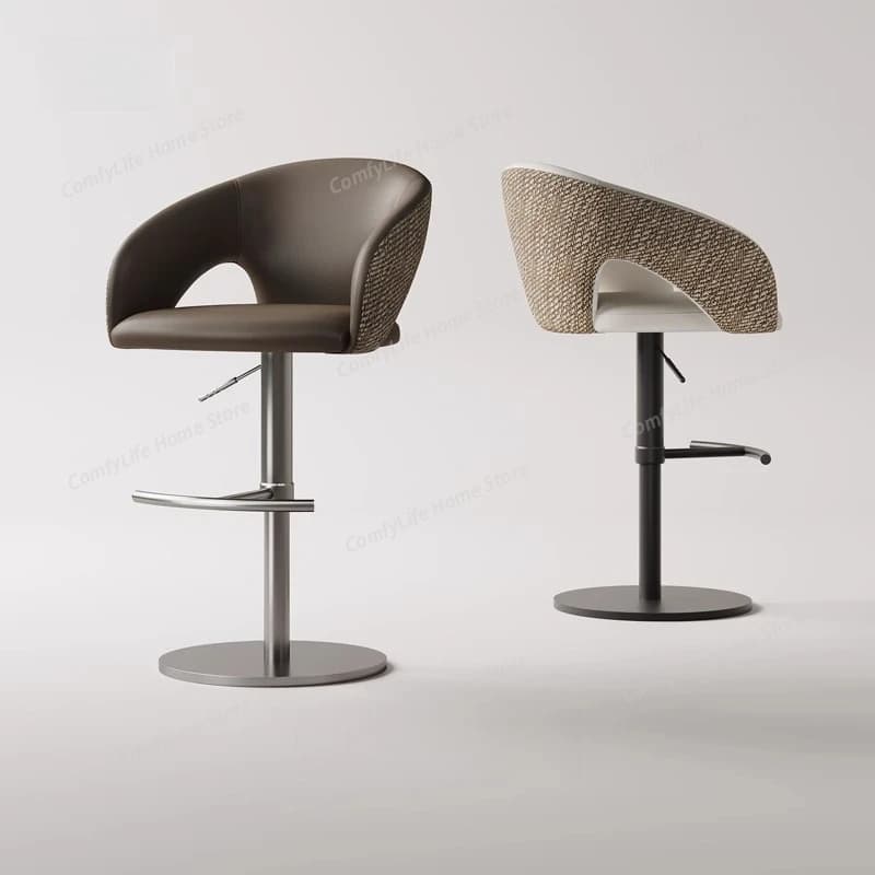 Sgabelli da Bar Ergonomici in Pelle per Gaming e Ufficio, Design Nordico Minimalista, Sedia da Bar per Arredamento Casa