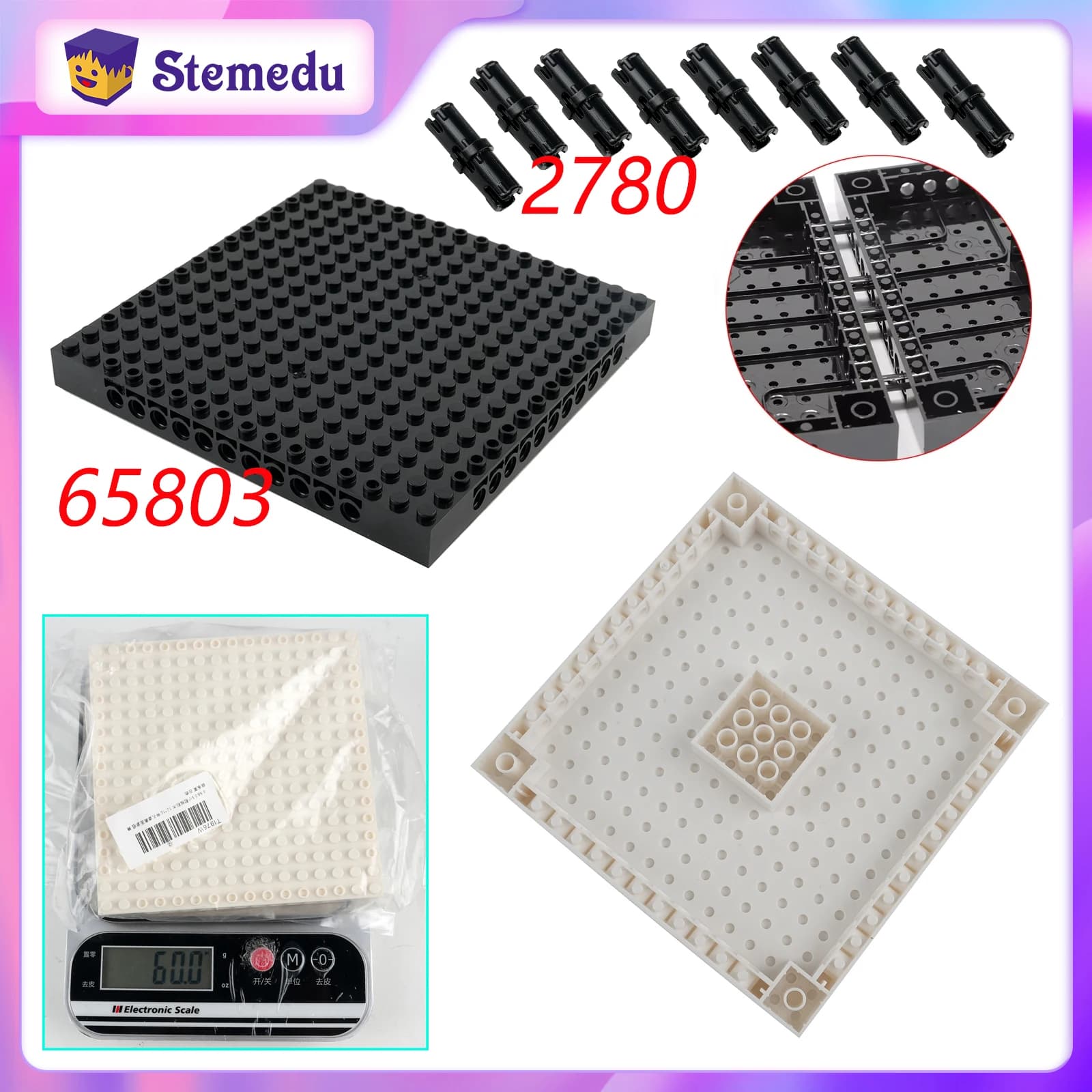 Pixel Art Building Block Bottom Plate 65803 Brick 16X16 Baseplate 98138 2780 Small Particles Part Fit Major Brand Brick Toy Gift