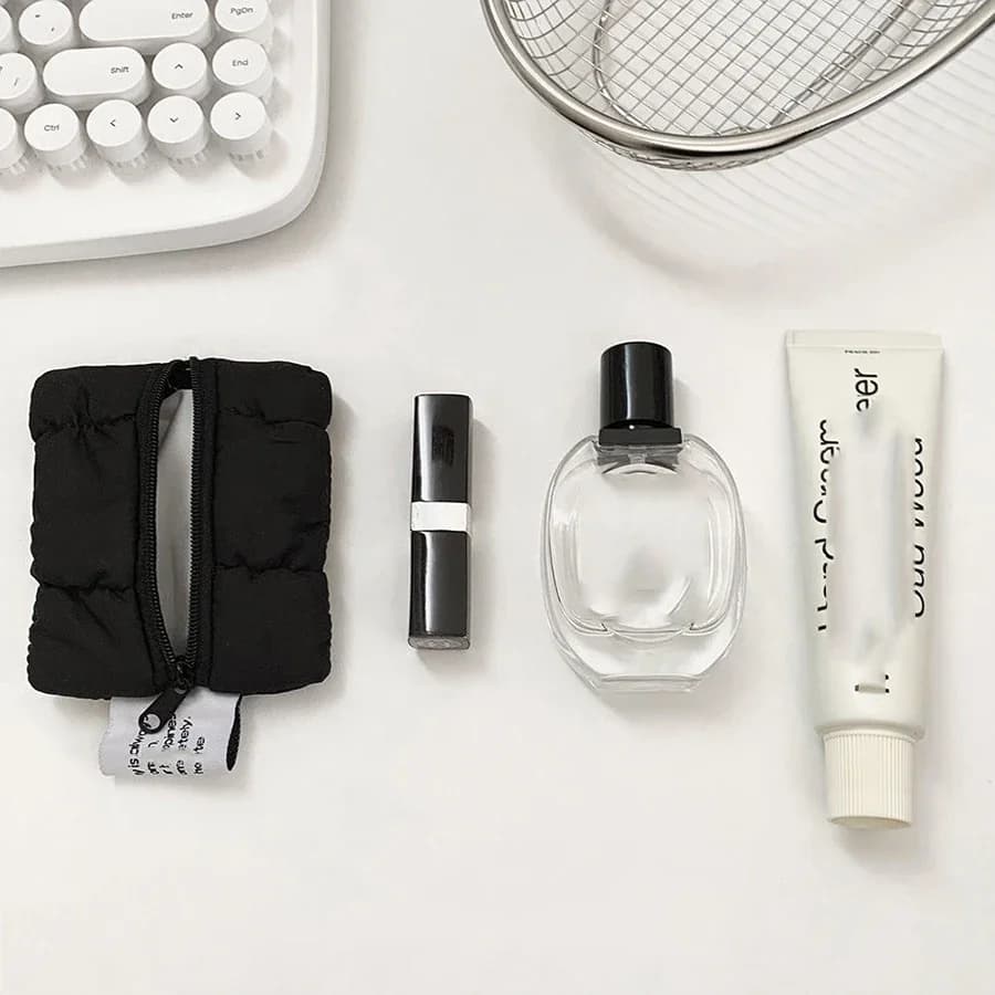 Portafoglio da donna INS Portafoglio mini piccolo carino Borsa per trucco multifunzionale per rossetto Portamonete nuvola bianca Custodia portatile per chiavi