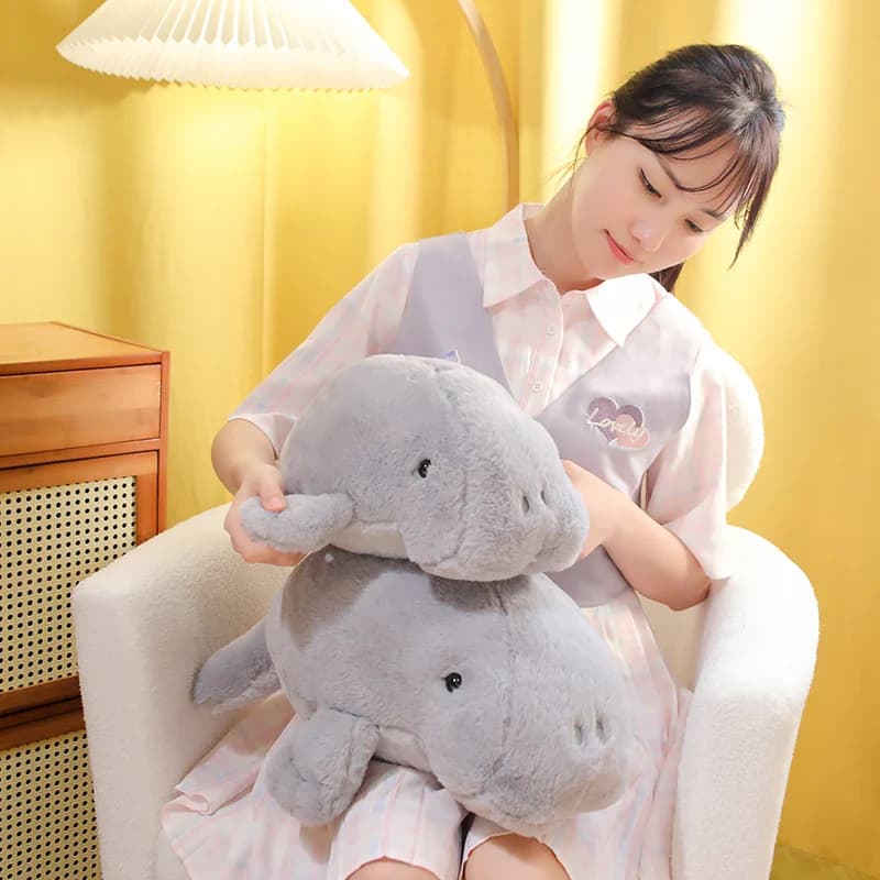 40/50 centimetri Realistico Manatee Bambola Peluche Ripiene Morbido Grigio Dugong Cuscino Animali Marini Giocattoli Regalo Acquario Souvenir