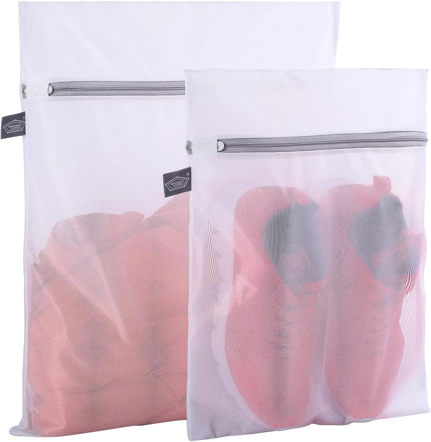 Mesh Laundry Bags for Delicates, 2-Pack, Protect Clothes in Wash & Dry, Zippered Net Bags for Bra, Underwear, Socks, Small Toys