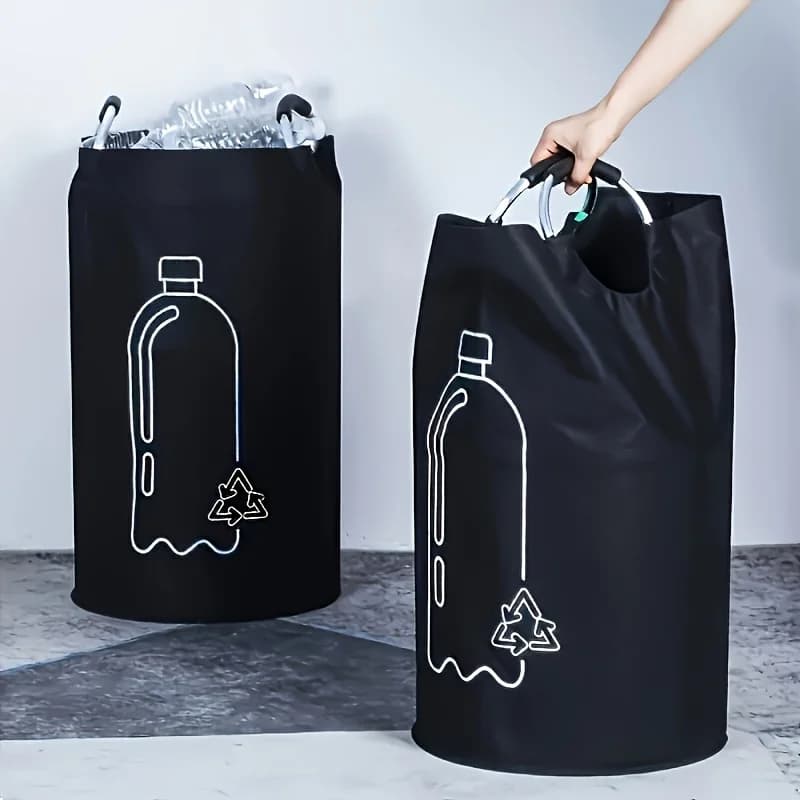 Contenitore per Riciclaggio Pieghevole da 90L, Organizzatore Multifunzionale con Maniglia, in Resistente Tessuto Oxford per Cucina, Bagno, Camera da Letto