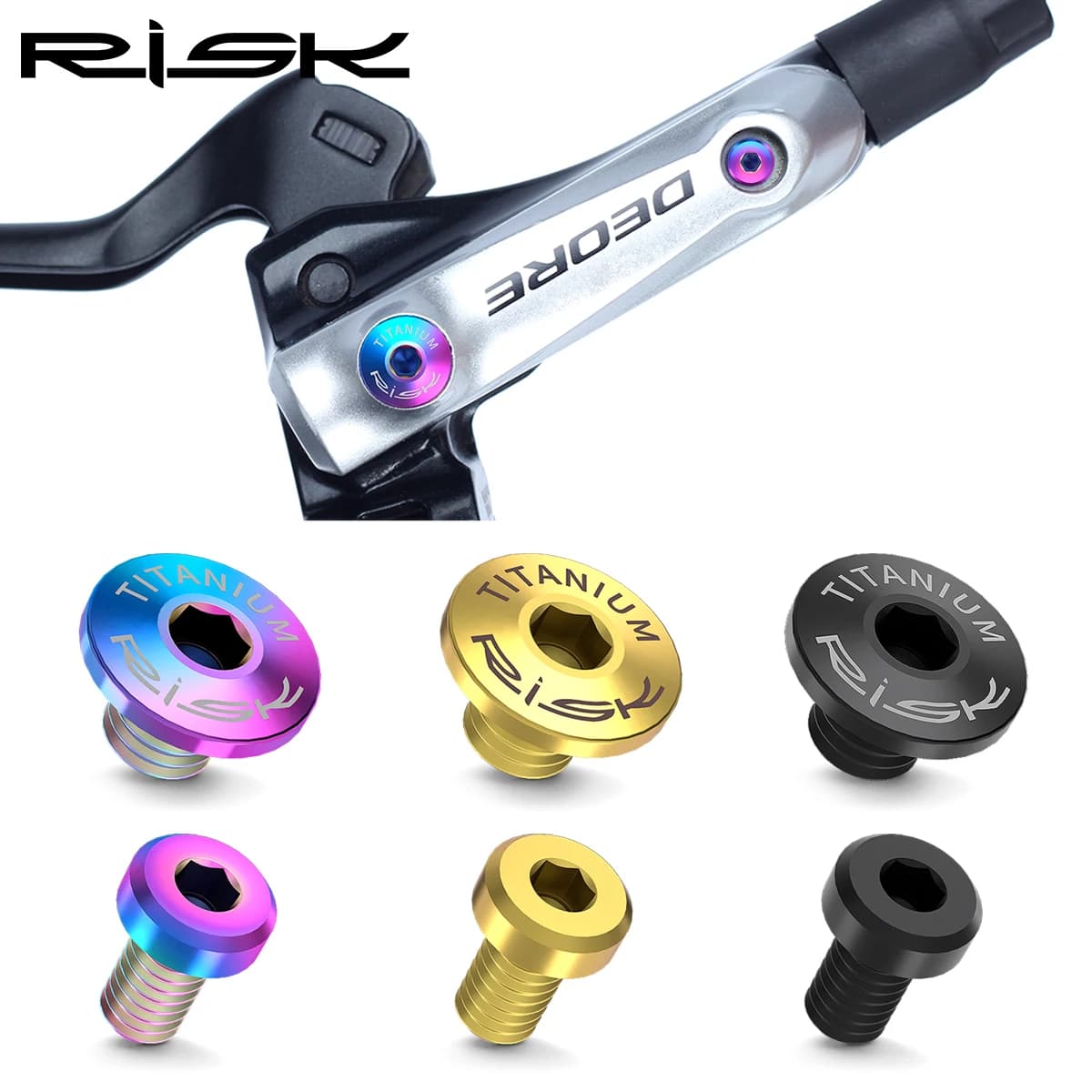 RISCHIO 2/4 pz Un Intero/Separato Coperchio Cilindro Olio Bulloni per Leva del Freno Della Bici Disco In Titanio Vite Fissa Bicicletta Bullone Freno Idraulico