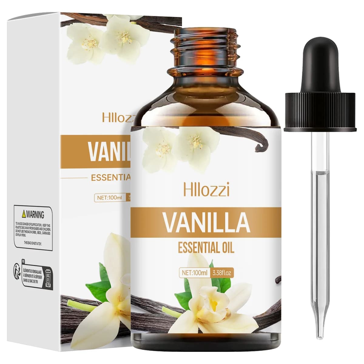 Estratto vegetale di vaniglia Aromaterapia Olio essenziale Viso Corpo Diffusore Umidificatore Massaggio, Doccia, Manicure, Cura dei capelli