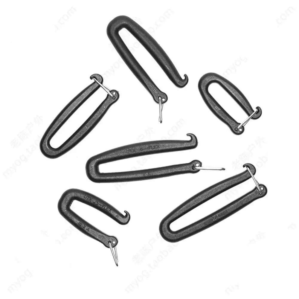 2 fibbie in plastica Molle, clip da cintura, fibbie in tessuto nero, fibbie per borse da zaino con strumento esterno rotante
