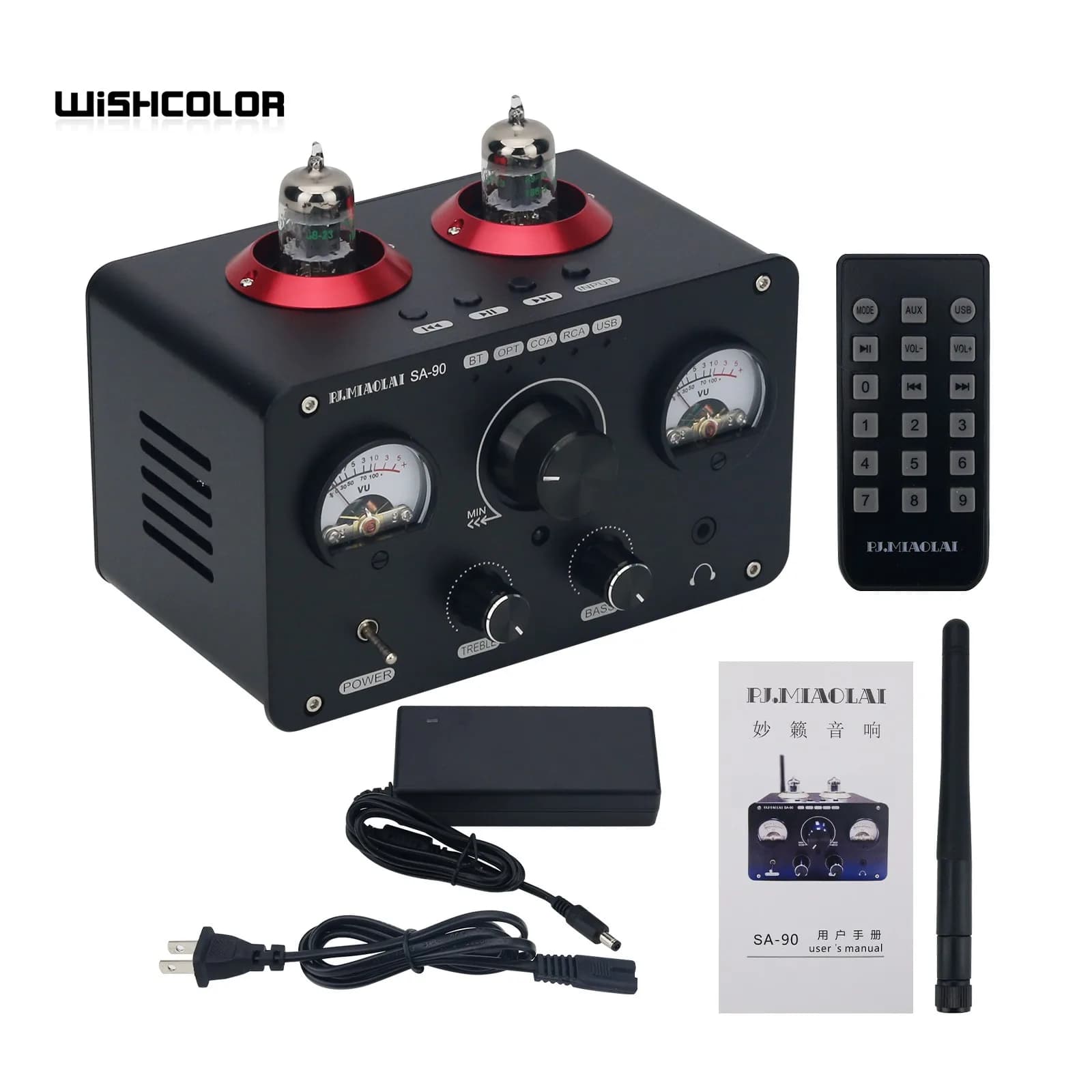Wishcolor PJ.MIAOLAI SA-90 appassionati di livello amplificatore elettronico per tubi USB Flash Drive Bluetooth HiFi Audio amplificatore di potenza