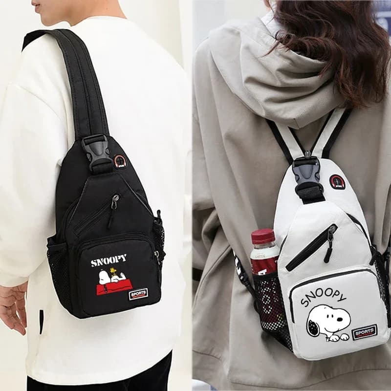 Borsa a Tracolla Snoopy per Uomo e Donna, Versione Coreana, Zaino Sportivo Casual per Bambini, Regalo di Tendenza