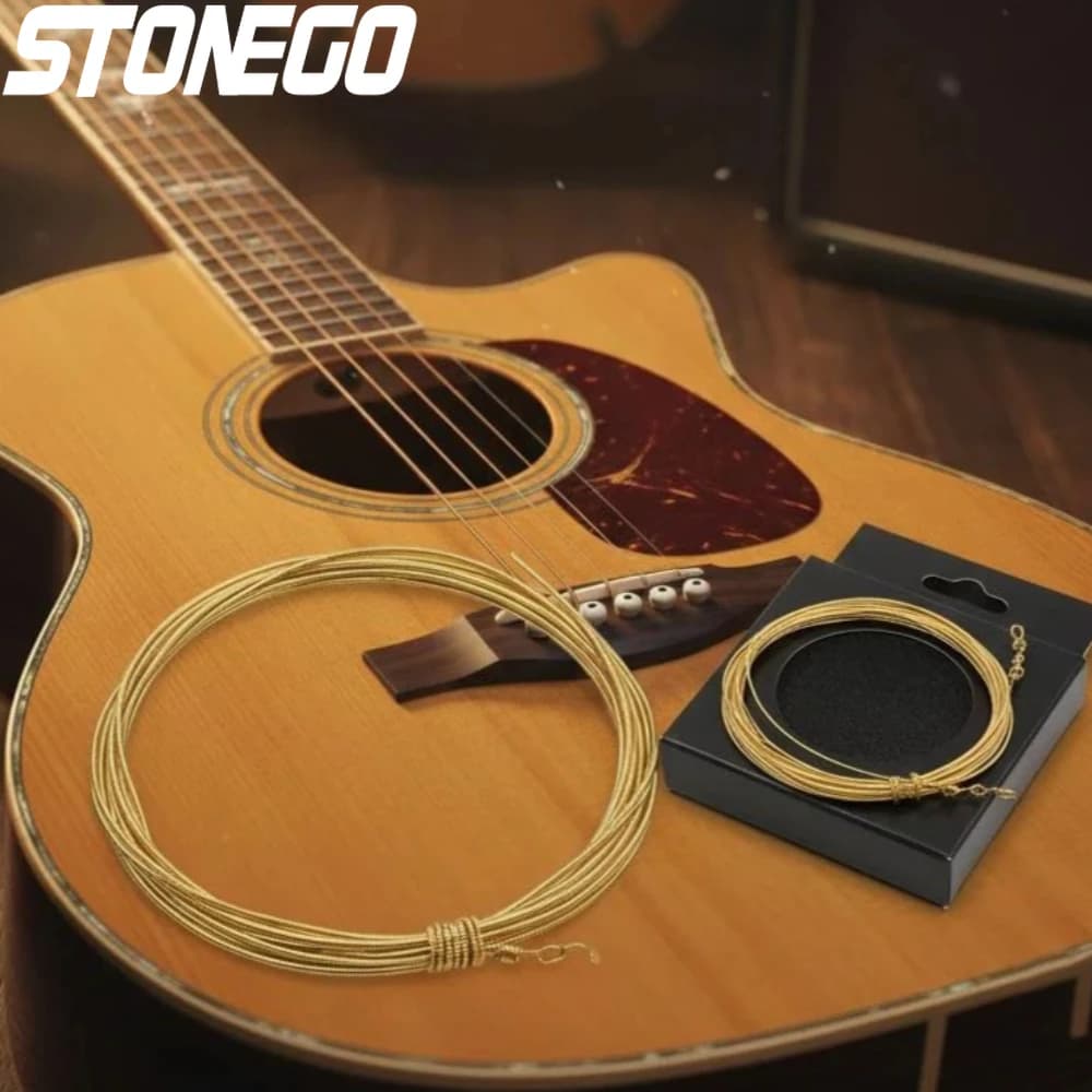 Corde per Chitarra Acustica Set da 6 Pezzi, Corde in Rame Puro 1-6 per Chitarra Acustica, Ukulele, Basso, Filo d'Acciaio, Classica Folk
