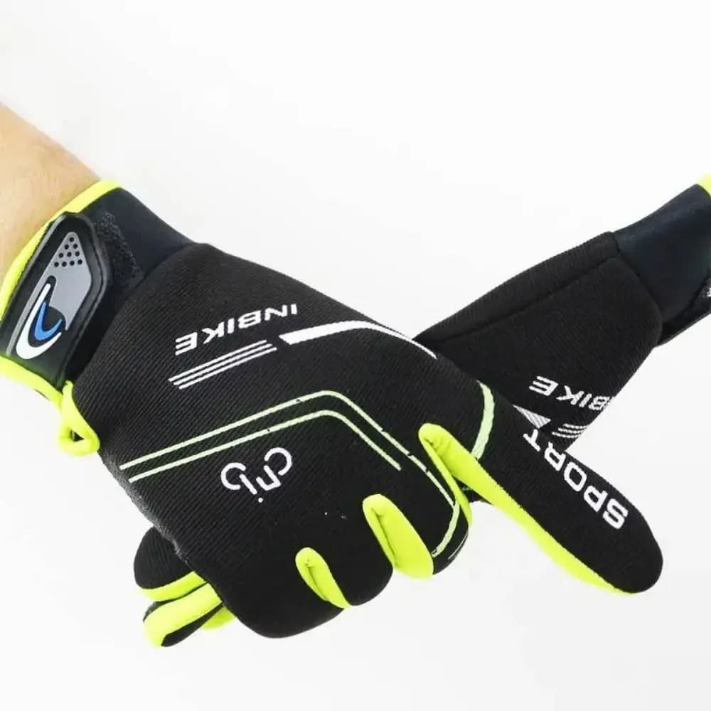Guanti da Ciclismo Antiscivolo Traspiranti in Dacron, Guanti Touch Screen con Fibbia Antiscivolo, Guanti Integrali per Bici da Strada
