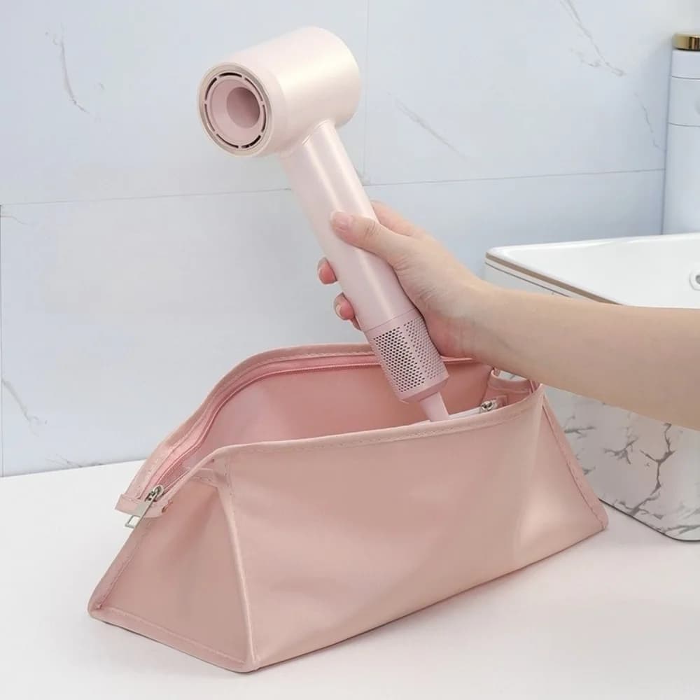 Travel case for hair dryer, curler case, dustproof, with zipper, with protective cover, bathroom organizer box