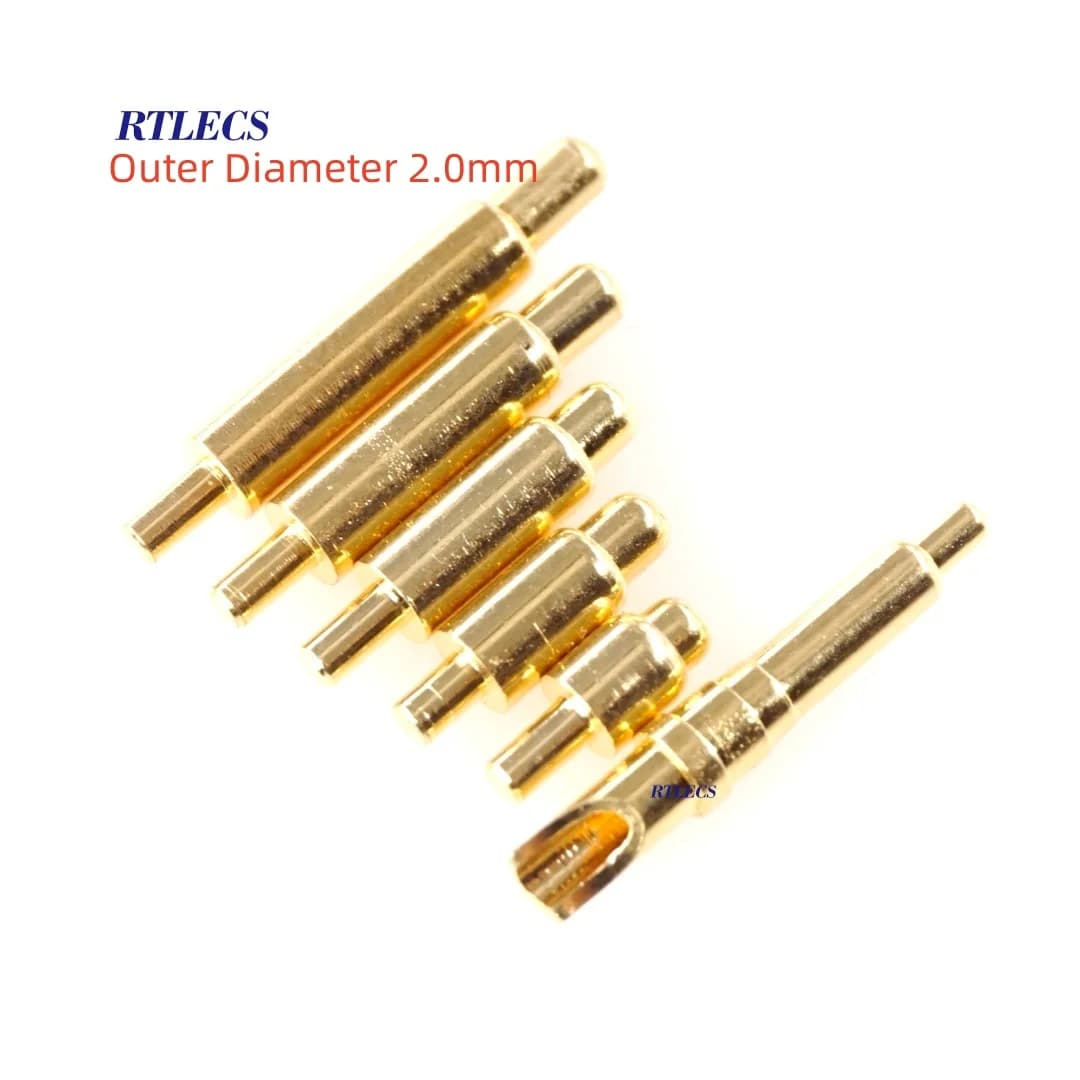 2/10/50 PZ Diametro Esterno 2.0 MM Caricato A Molla Pogo Pin Connettore Batteria Contatto Sonda Carica di Alimentazione Dimensioni Complessive 2.0 MM