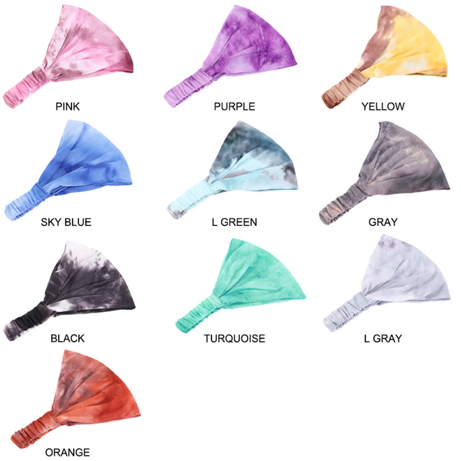 Fasce per capelli tie-dye da donna, turbanti larghi, fasce annodate vintage, bandane in cotone, foulard, accessori per capelli