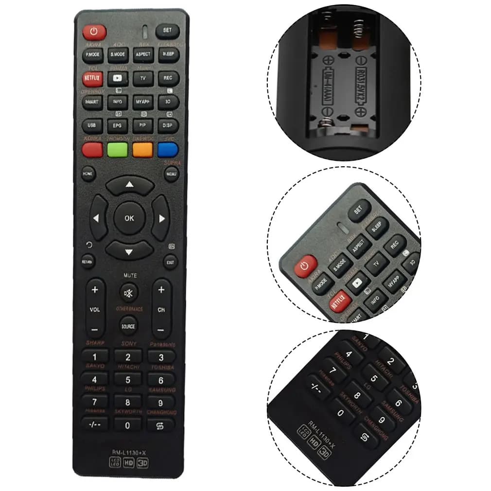RM-L1130 + X telecomando televisione universale Smart TV portatile LED televisori multifunzionali telecomando Dropshipping