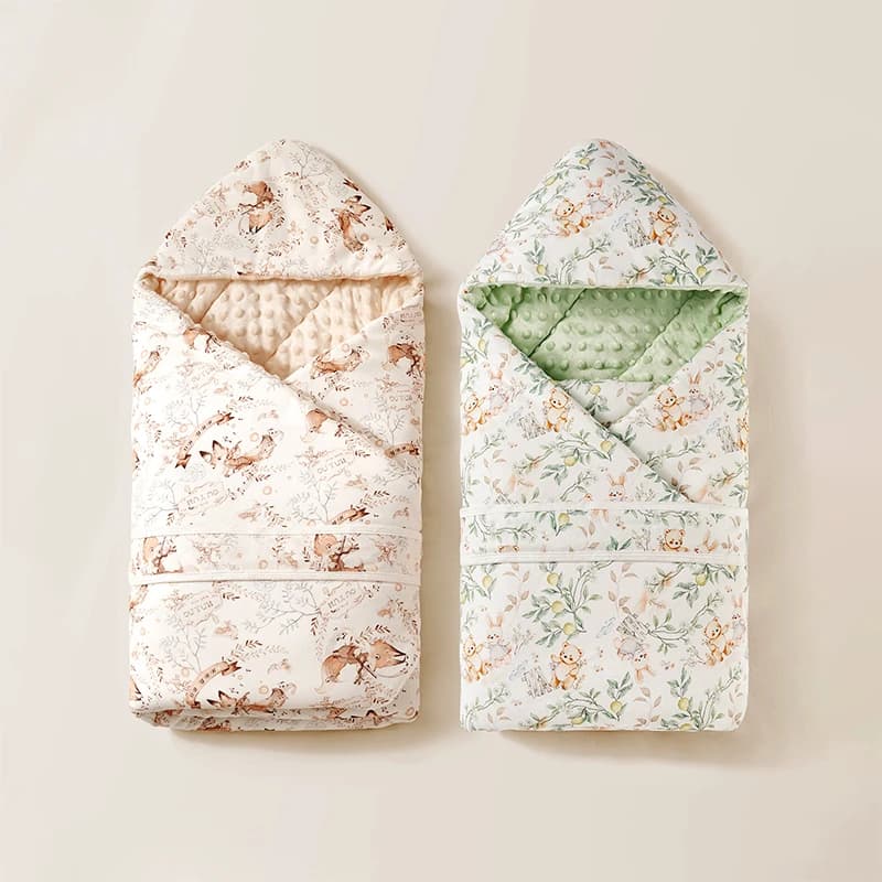 Coperta fasciatoio per neonato 90x90 cm, coperta da ricevimento calda esterna in cotone, imbottitura in misto seta termoregololante, autunno inverno
