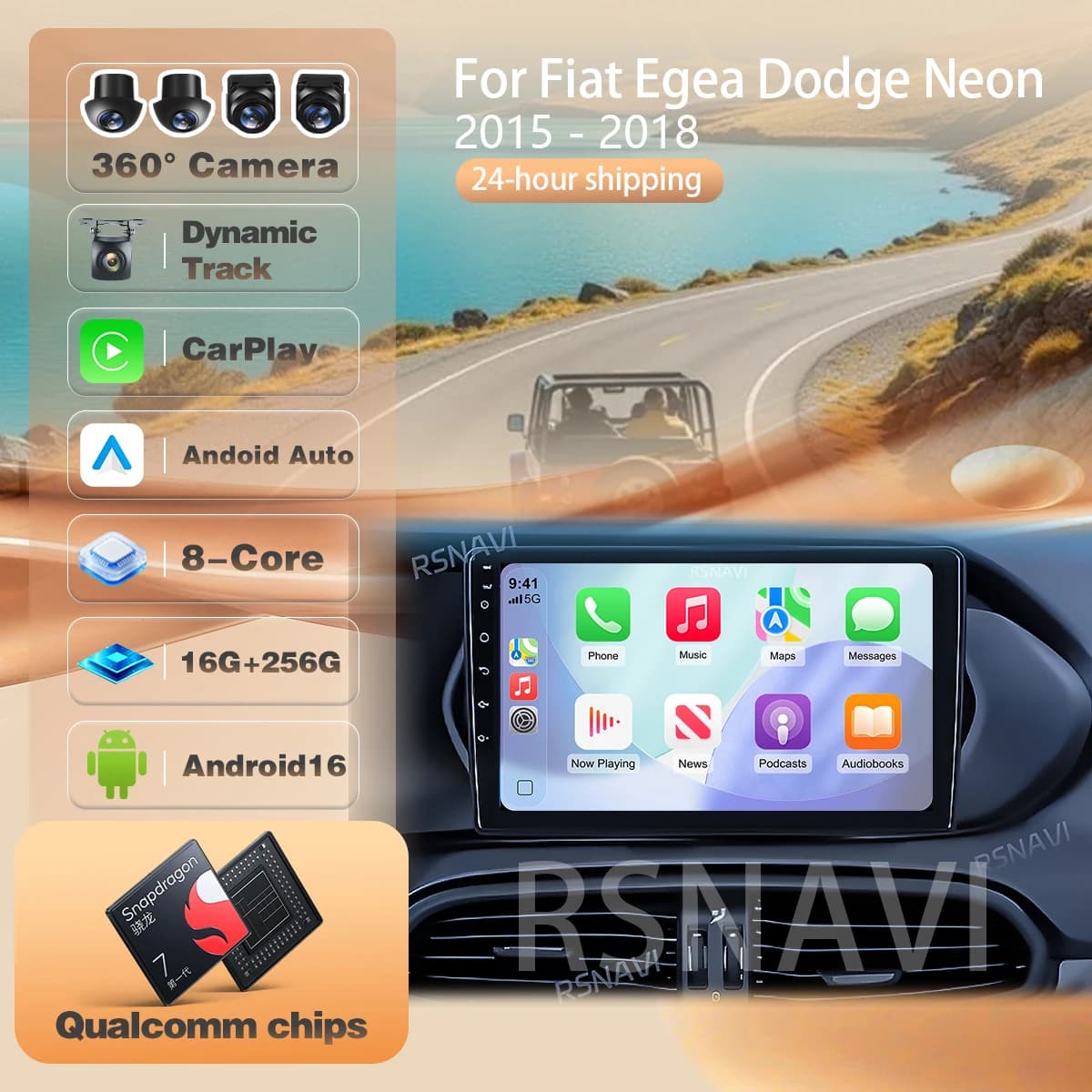 Android 16 Carplay Auto Car Radio Multimedia Player For FIAT EGEA TIPO 2015 - 2018 E53 X5 M5 Autoradio BT steering wheel control